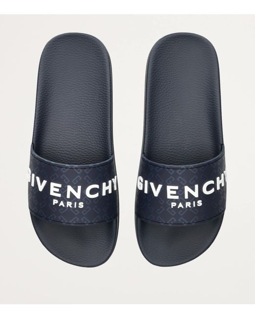 Givenchy Blue Logo Slides for men