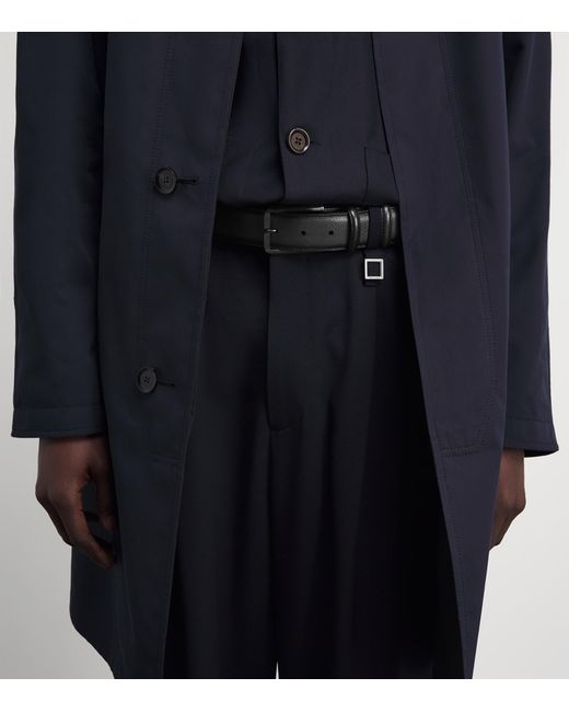 Elliot Rhodes Black Ostrich Leather Belt for men