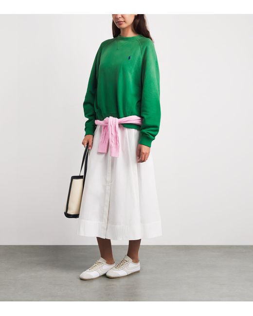 Polo Ralph Lauren Green Cotton-Blend Polo Pony Sweatshirt