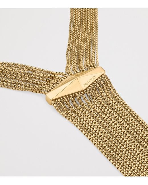 Jimmy Choo Metallic Crystal-Embellished Zandra Necklace