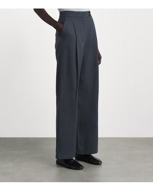 Eleventy Blue Linen Tailored Trousers
