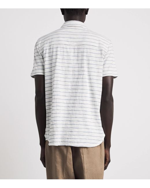 PAIGE White Cotton Stripe Carillo Polo Shirt for men