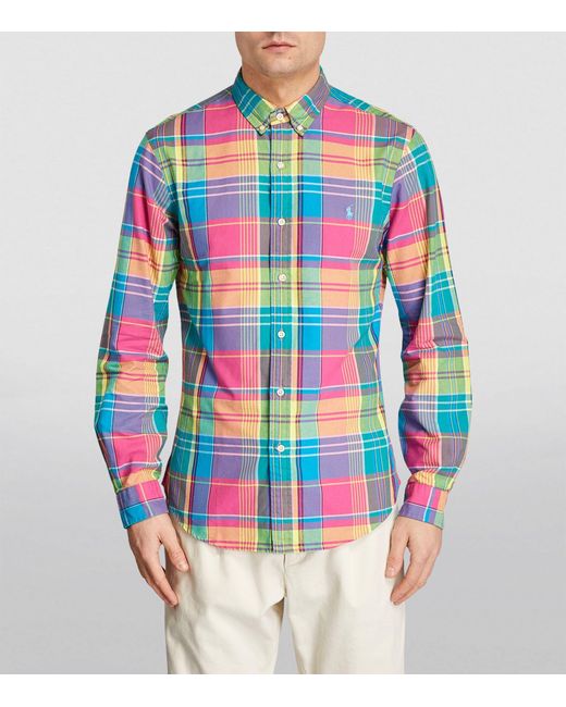 Polo Ralph Lauren White Check Slim Oxford Shirt for men