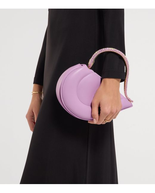 BVLGARI Purple Calfskin Serpenti Cuore 1968 Top-Handle Bag