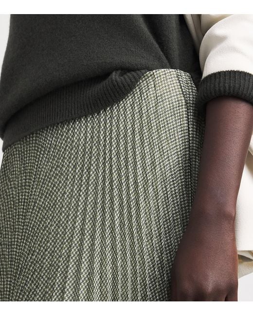 Vince Gray Pleated Midi Skirt