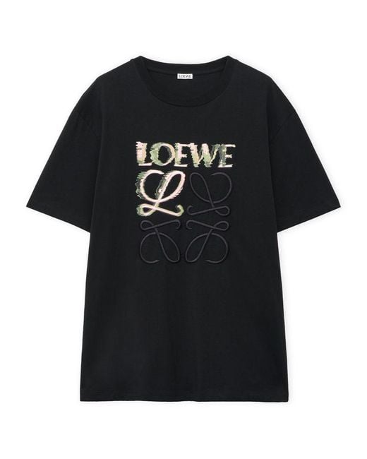 Loewe Glitch Anagram T-Shirt in Black for Men | Lyst Canada