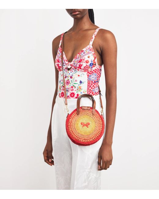 Anya Hindmarch Small Round Bow Raffia Tote in Monday main image 0