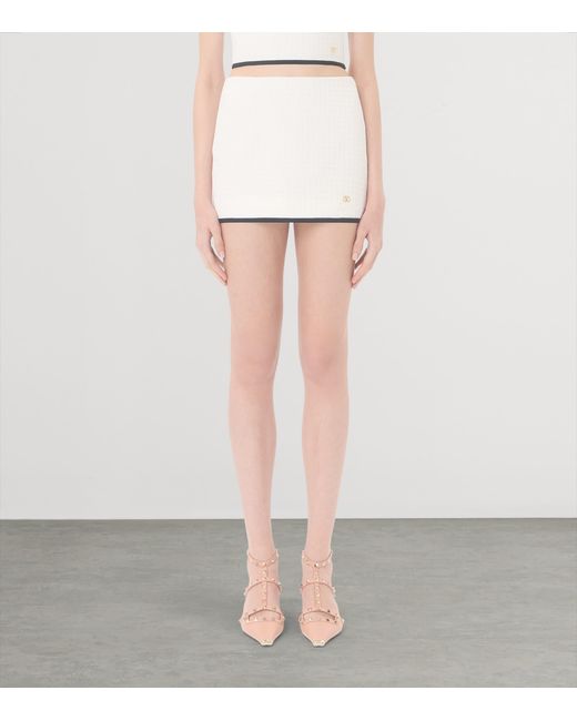 Valentino Natural Cotton Tweed Mini Skirt