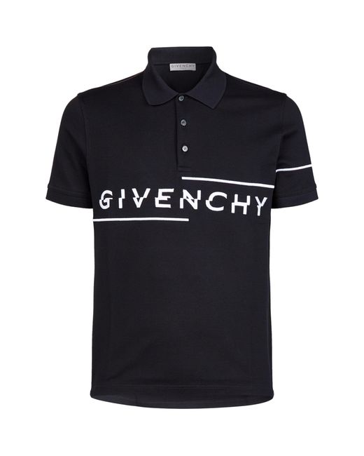 Givenchy Black Split Logo Polo Shirt for men
