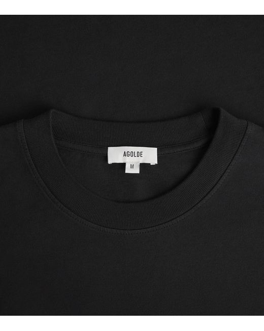 Agolde Black Cotton Asha T-Shirt for men