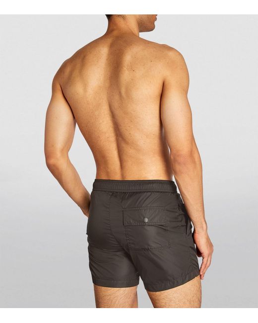 Moncler Gray Logo Swim Shorts for men