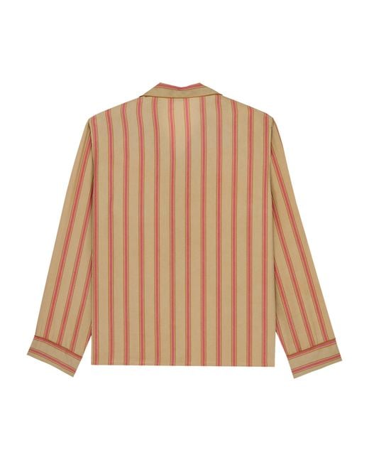 Saint Laurent Brown Cupro Stripe Pyjama Top for men