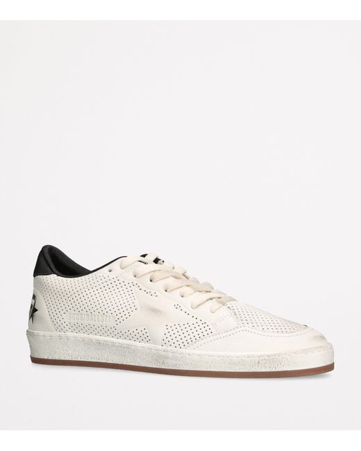 Golden Goose Deluxe Brand White Leather Ball Star Low-Top Sneakers for men