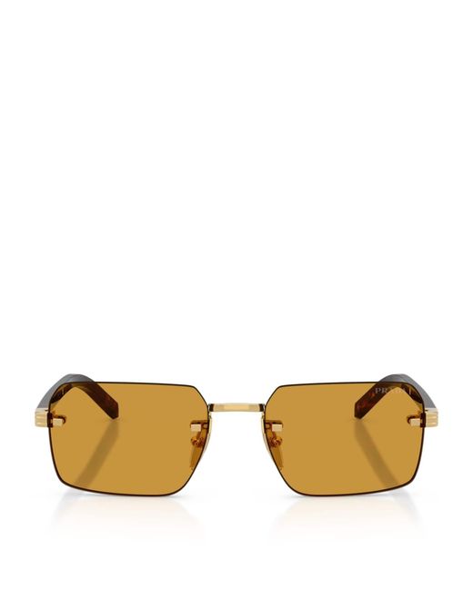 Prada Metallic Rimless Rectangle Sunglasses for men