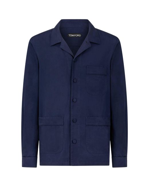 Tom Ford Blue Cotton Overshirt for men
