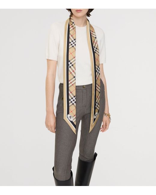Burberry Metallic Silk Check Twilly