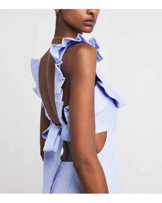 Zimmermann Blue Ruffled Indria Mini Dress
