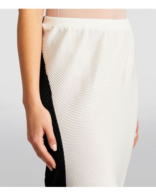 Issey Miyake White Aerate Pleats Midi Skirt