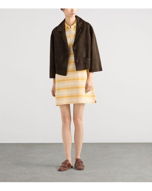 Prada Brown Lamb Suede Cropped Jacket