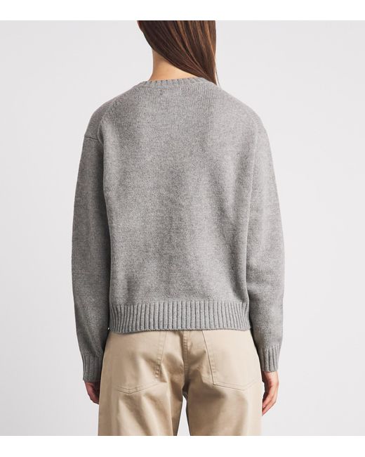 Polo Ralph Lauren Gray Wool-Cashmere Polo Bear Sweater