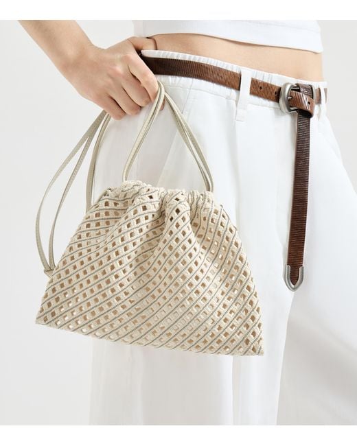 Brunello Cucinelli Natural Crochet Pouch Bag