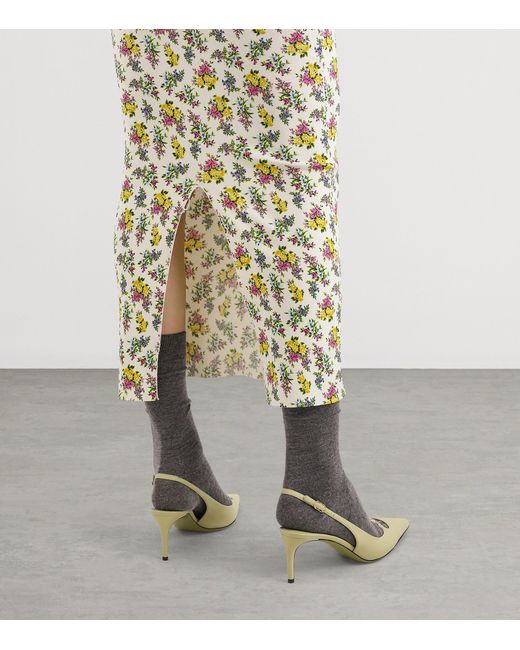 Dolce & Gabbana Metallic Floral Print Maxi Skirt