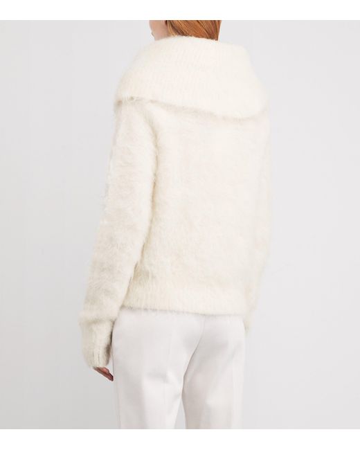 Totême  White Alpaca-Blend Funnel-Neck Sweater