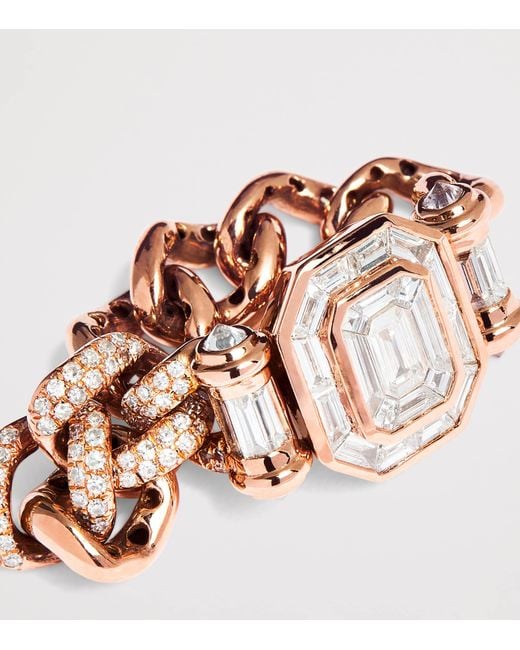 SHAY Pink And Diamond Pavé Link Ring