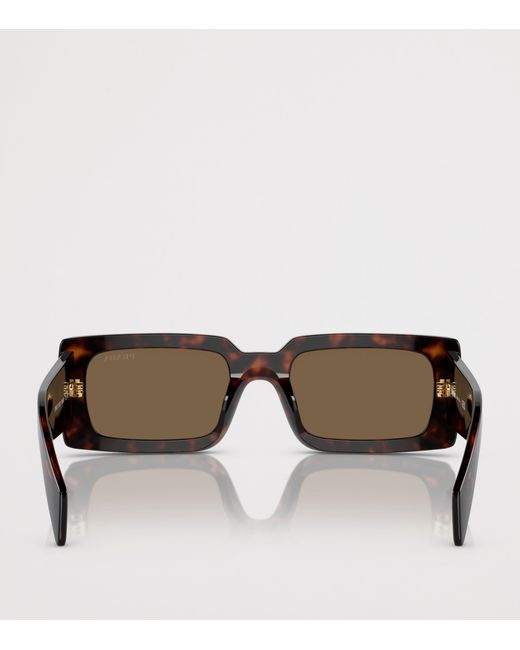 Prada Brown Acetate Pr A07S Rectangular Sunglasses