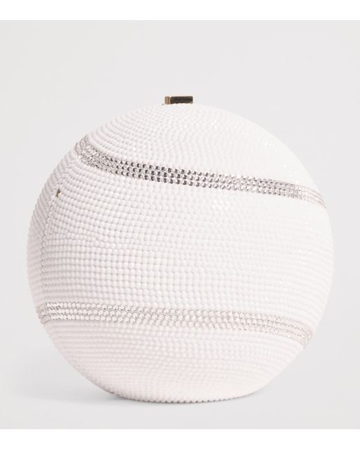 Judith Leiber White X Harrods Exclusive Tennis Ball Clutch Bag