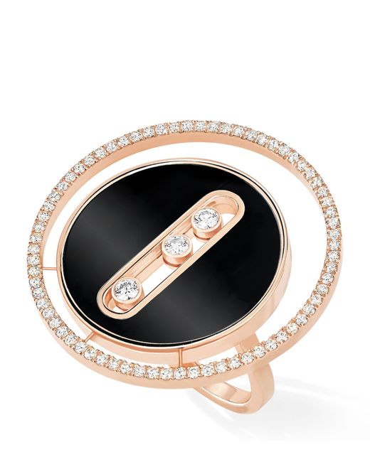 Messika Black Rose Gold And Diamond Lucky Move Colour Ring
