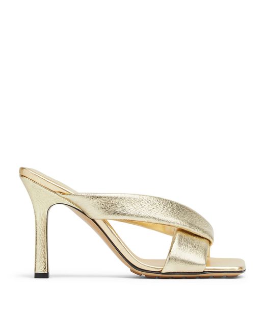 Bottega Veneta Natural Lambskin Riva Heeled Mules 90