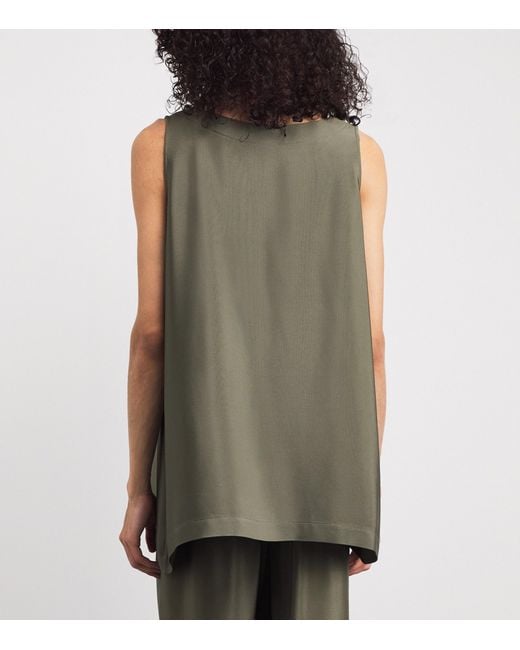 Eskandar Green Silk A-Line Shell Top