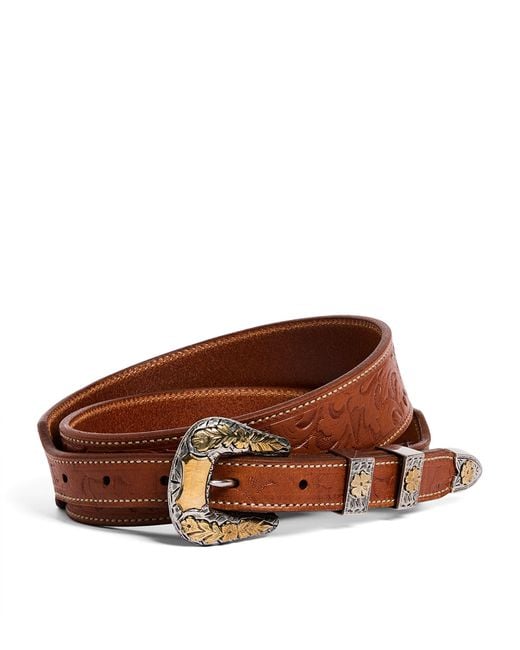 Ralph Lauren Brown Leather Western Belt for men