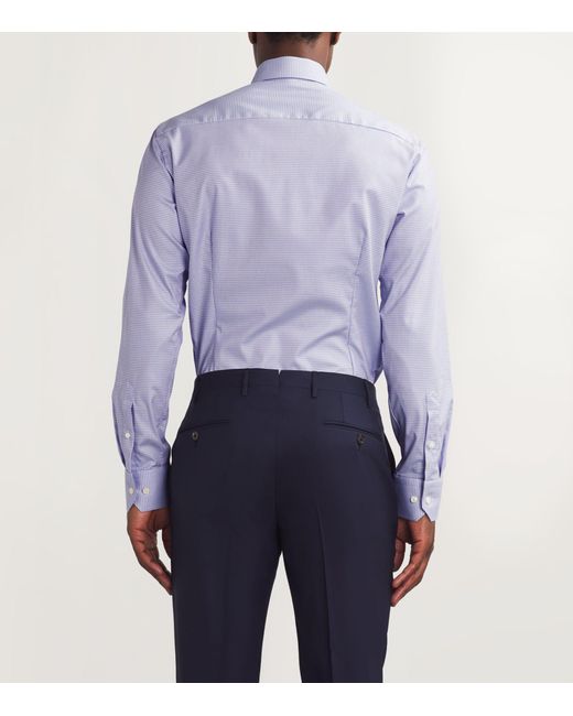 Eton of Sweden Purple Cotton-blend Check Print Shirt for men