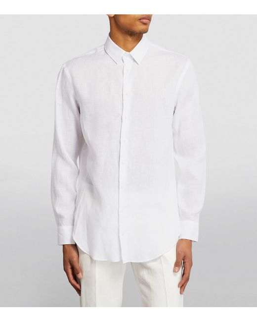 Giorgio Armani White Linen Shirt for men