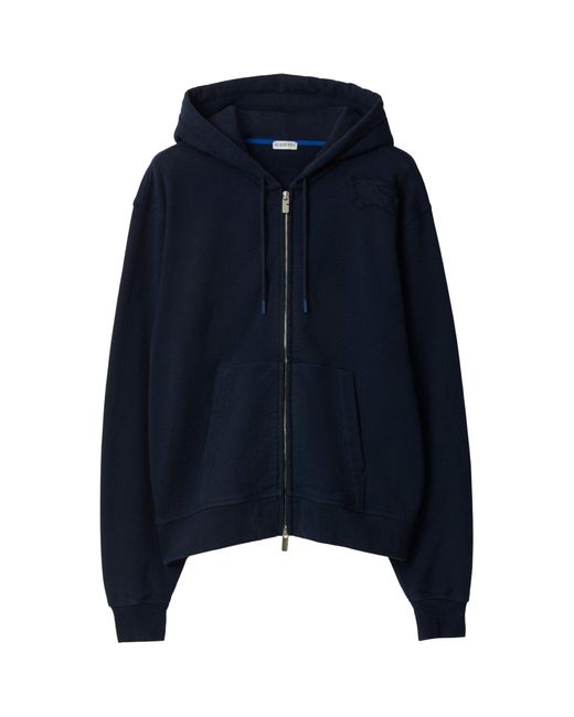 Burberry Blue Relaxed Ekd Zip-up Hoodie for men