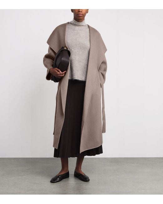 Soft Goat Brown Wool-Cashmere Long Coat