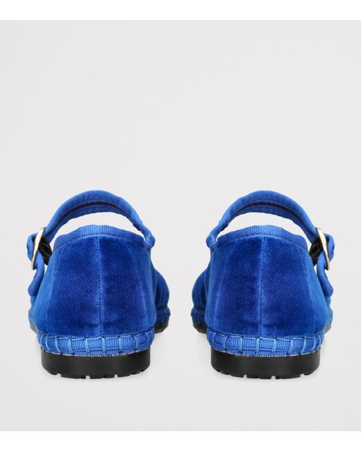 Flabelus Blue Velvet Oe Mary Janes