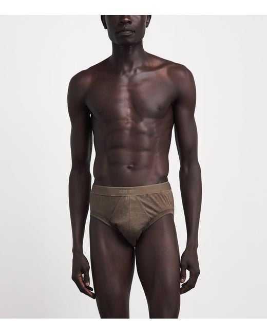 Zimmerli of Switzerland Brown Sea Island Cotton Briefs for men