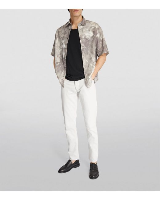 Emporio Armani Gray Tropical Print Shirt for men