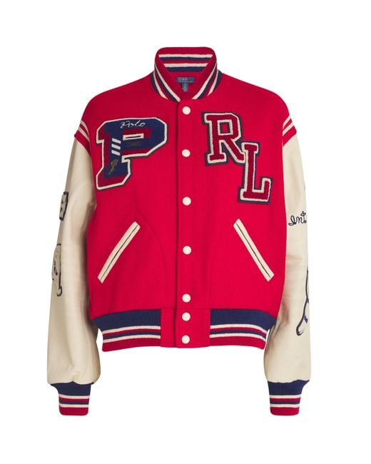 Polo Ralph Lauren Red Patch-Detail Embroidery Jacket