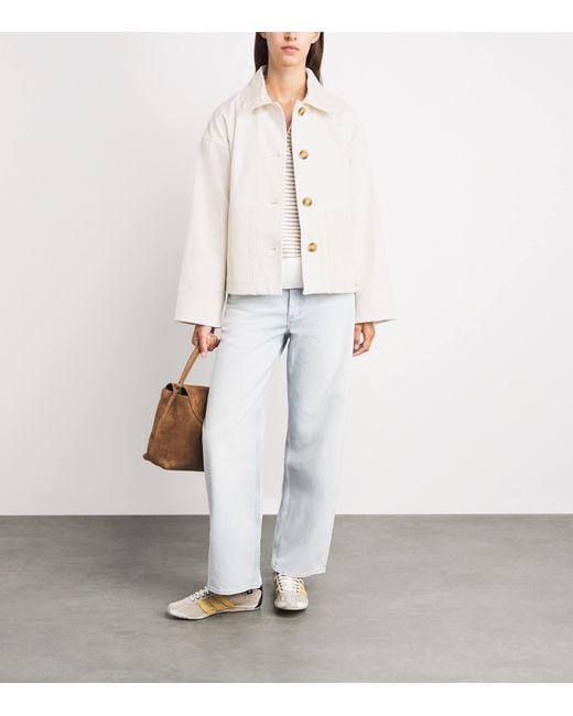 Barbour White Stretch-Cotton Cloverdale Jacket