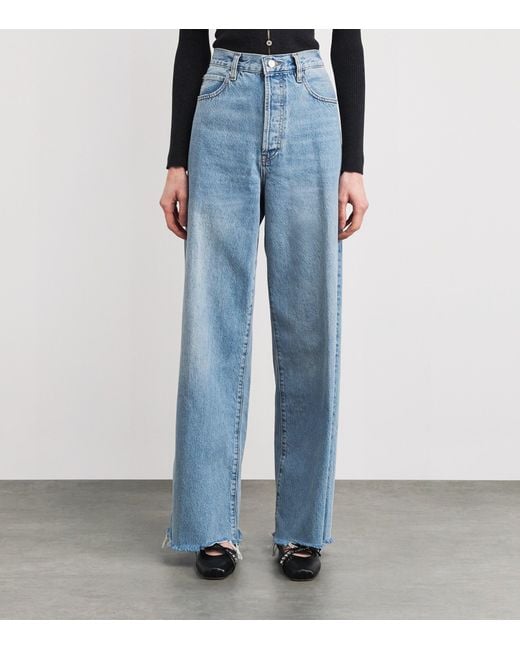 FRAME Blue The Collegiate Wide-Leg Jeans