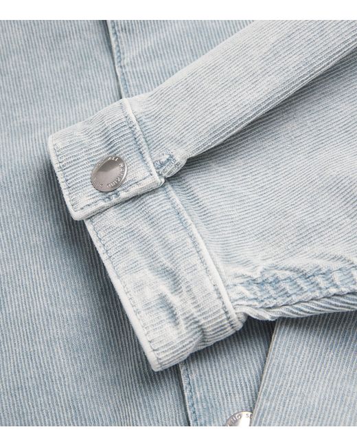 7 For All Mankind Blue Cotton-Blend Corduroy Shirt for men
