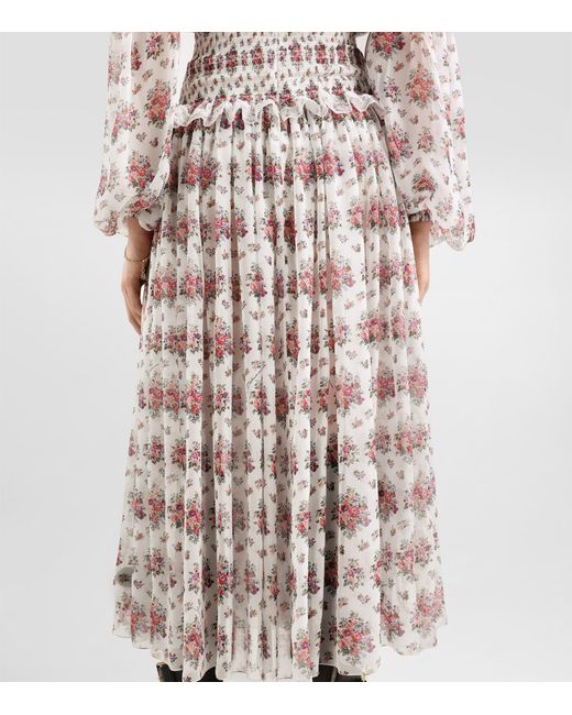 Dolce & Gabbana White Silk Dress With Floral Motif