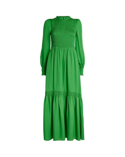 ME+EM Green Me+em Silk Shirred Maxi Dress
