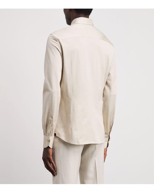 Isaia Natural Cotton Jersey Shirt for men