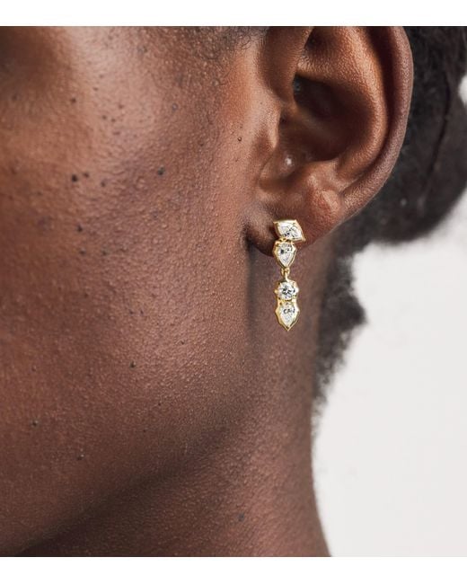Jade Trau Metallic And Diamond Posey Stud Earrings