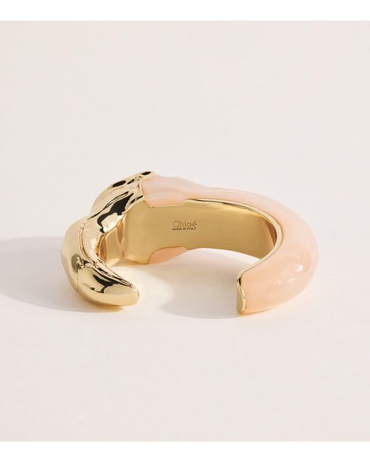 Chloé Metallic Tropicus Flamingo Cuff Bracelet